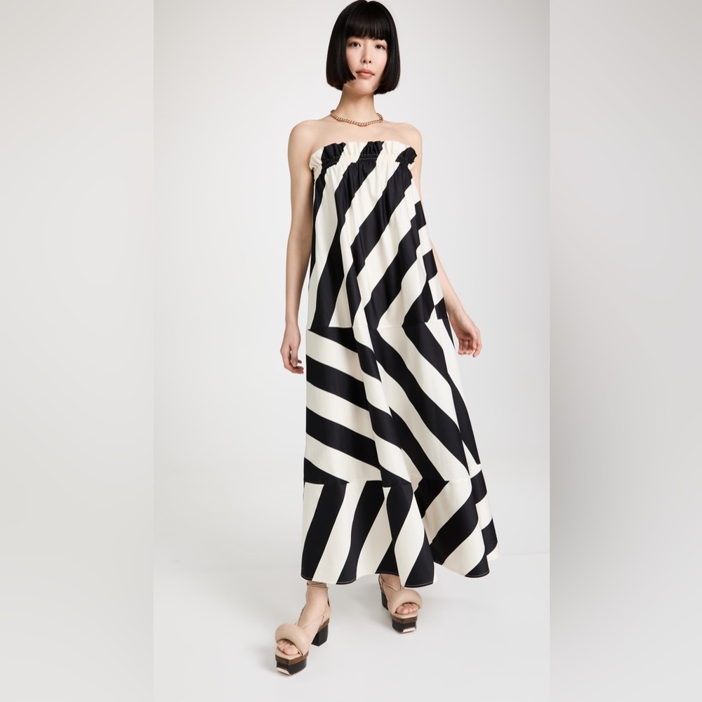 NWT $598 Tory Burch Wide Stripe Long Dress - Picture 9 of 13